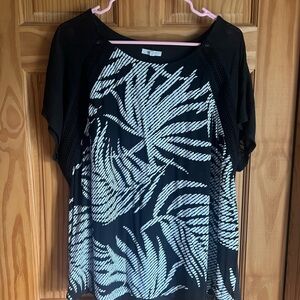 Maurices Black and White Leaf Print Blouse